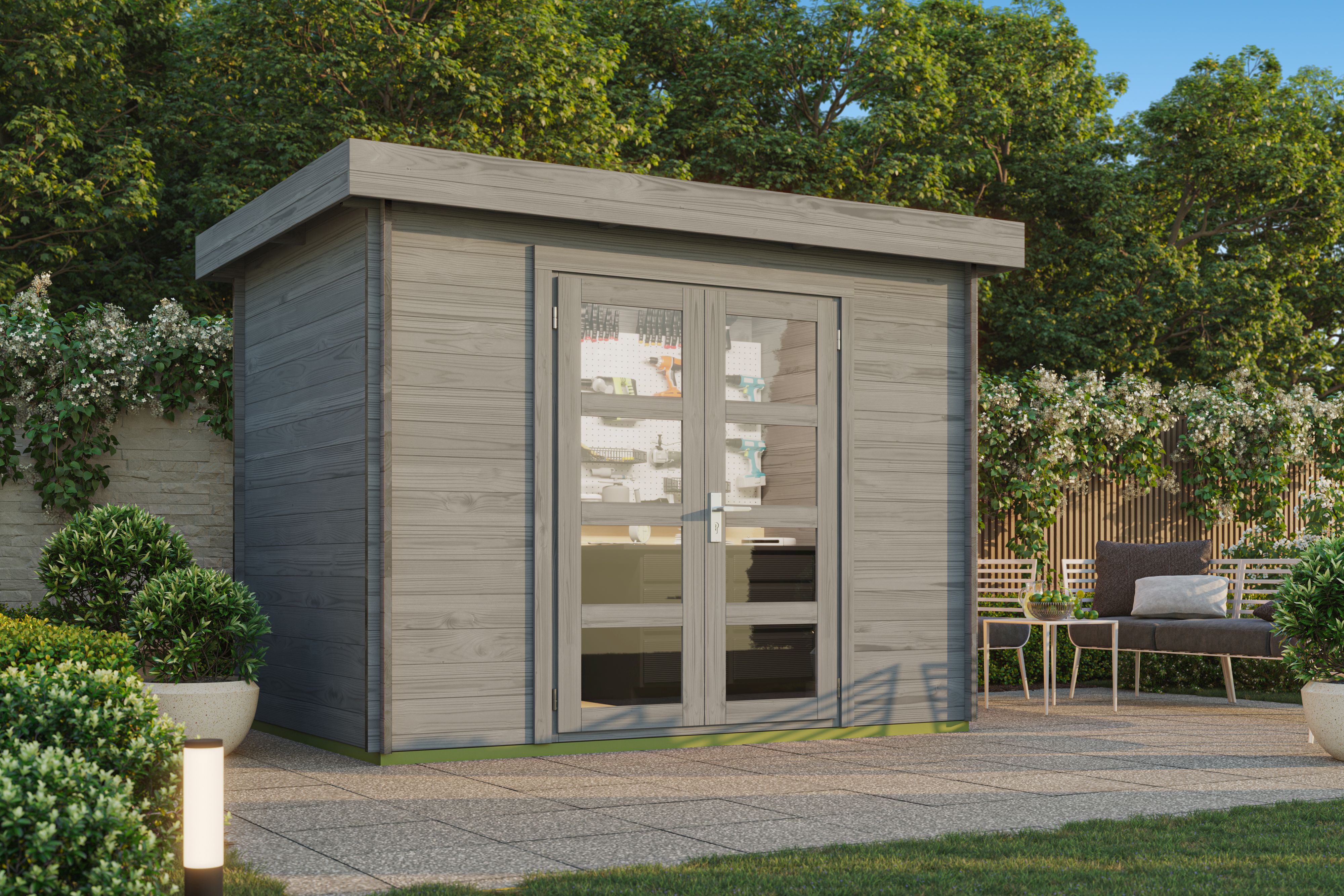 Fjordholz Flachdach Gartenhaus Modell Chris 28| Rabatt: 26%|3x2m