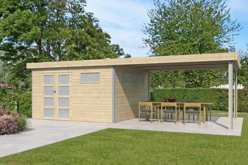 Gartenhaus Alu-Line Modell Kasuko-L mit Anbau