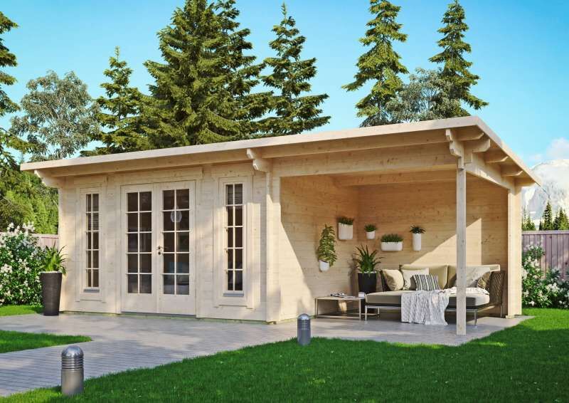 Moderne HolzGartenhaus mit Pultdach vom Hersteller bestellen