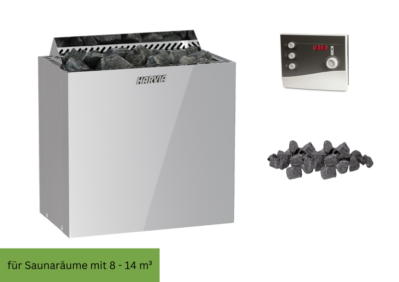 Harvia Qubic Saunaofen 9 KW mit externer Steuerung