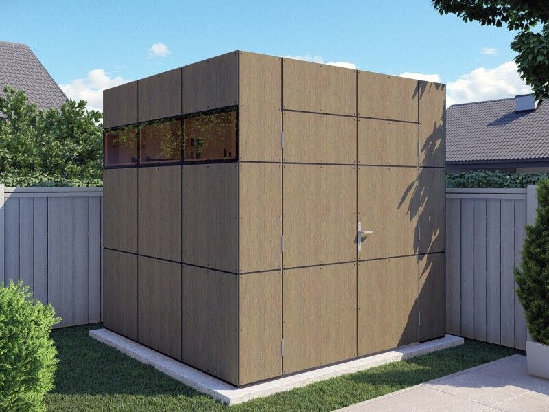 HPL Design Gartenhaus Größe 1 Milano Grigio