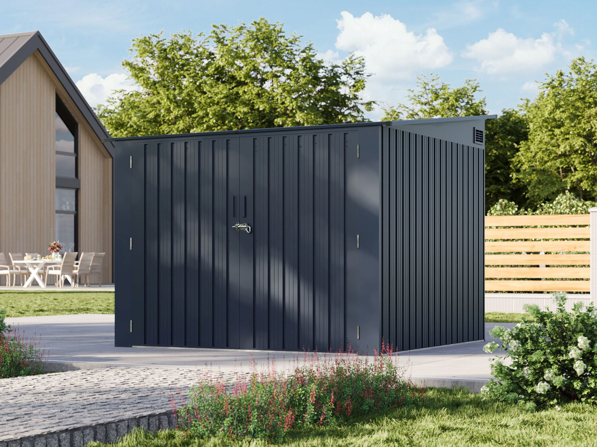 Metall Fahrradgarage Modell Pulti 3,69 m... Metall Fahrradgarage Modell Pulti 3,69 m...