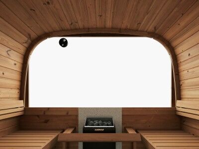 Halbglas-Rückwand für Fass- Sauna Modell Icon