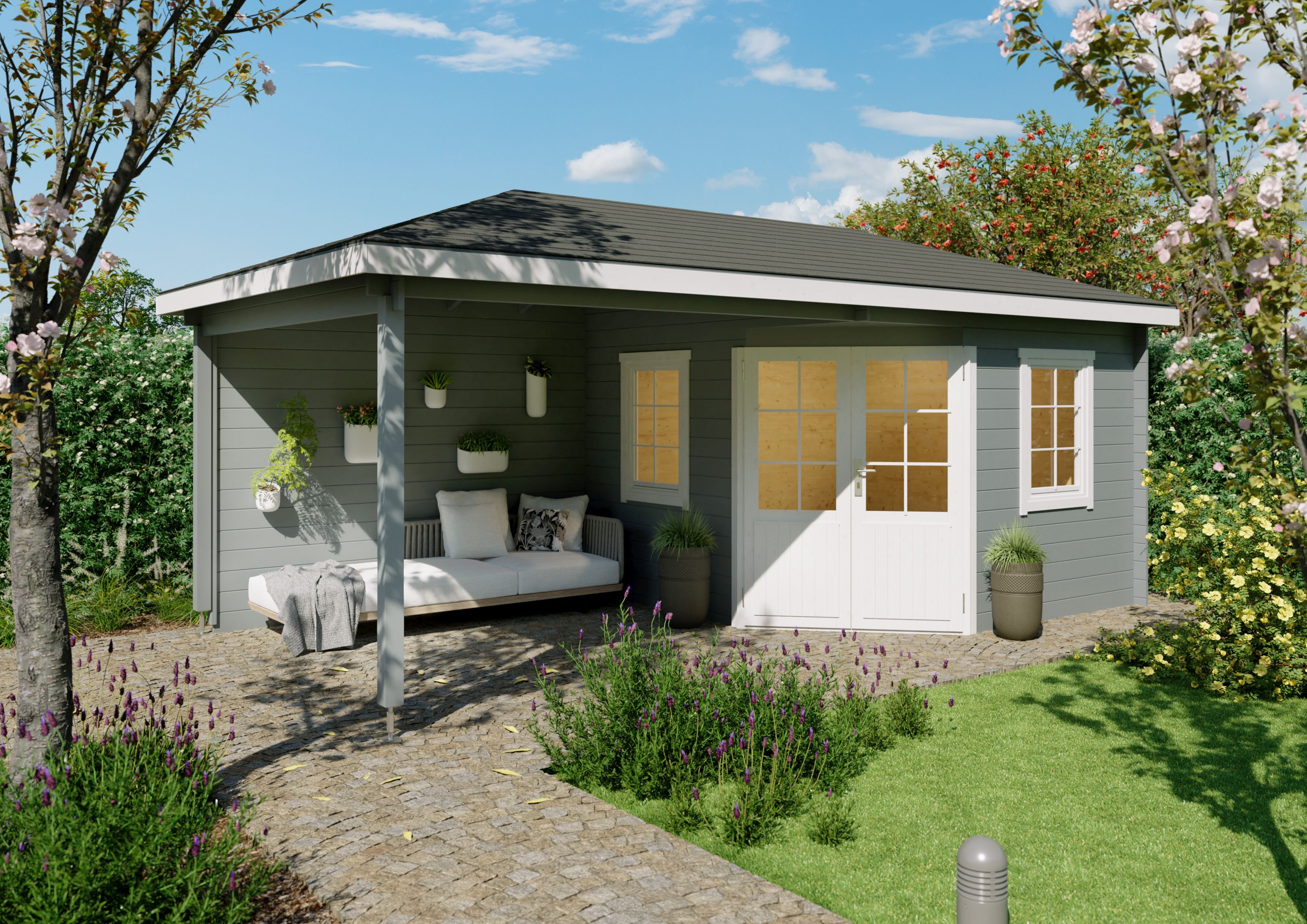 Fjordholz 5-Eck Gartenhaus Modell Evelyn 1B