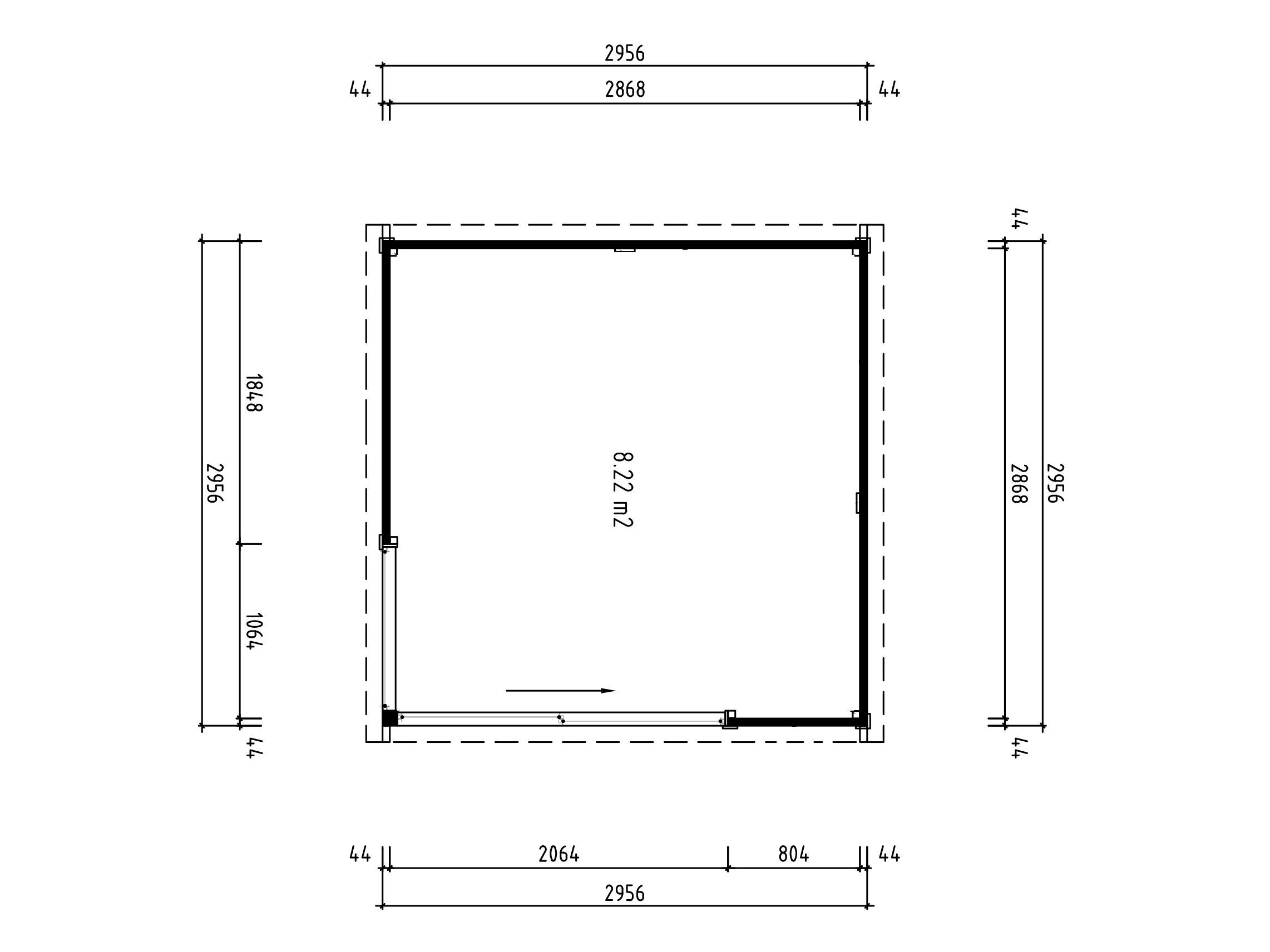 Fjordholz Gartenhaus Modell Amrum-1 mit Vordach Rabatt: 26 %