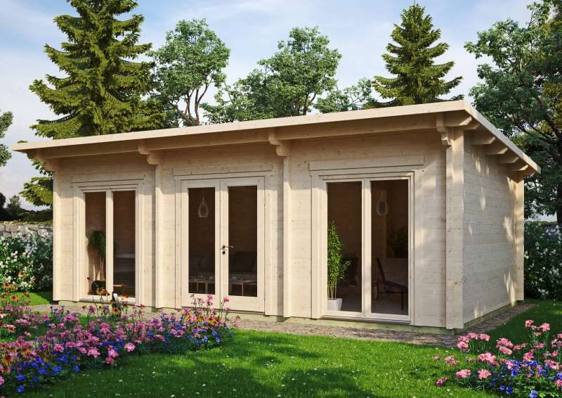 Moderne HolzGartenhaus mit Pultdach vom Hersteller bestellen