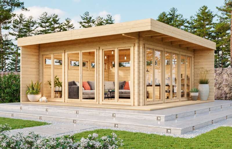 Winterfeste, isolierte Gartenhäuser aus Holz mit gedämmtem Fußboden