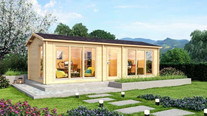 Winterfeste, isolierte Gartenhäuser aus Holz mit gedämmtem Fußboden