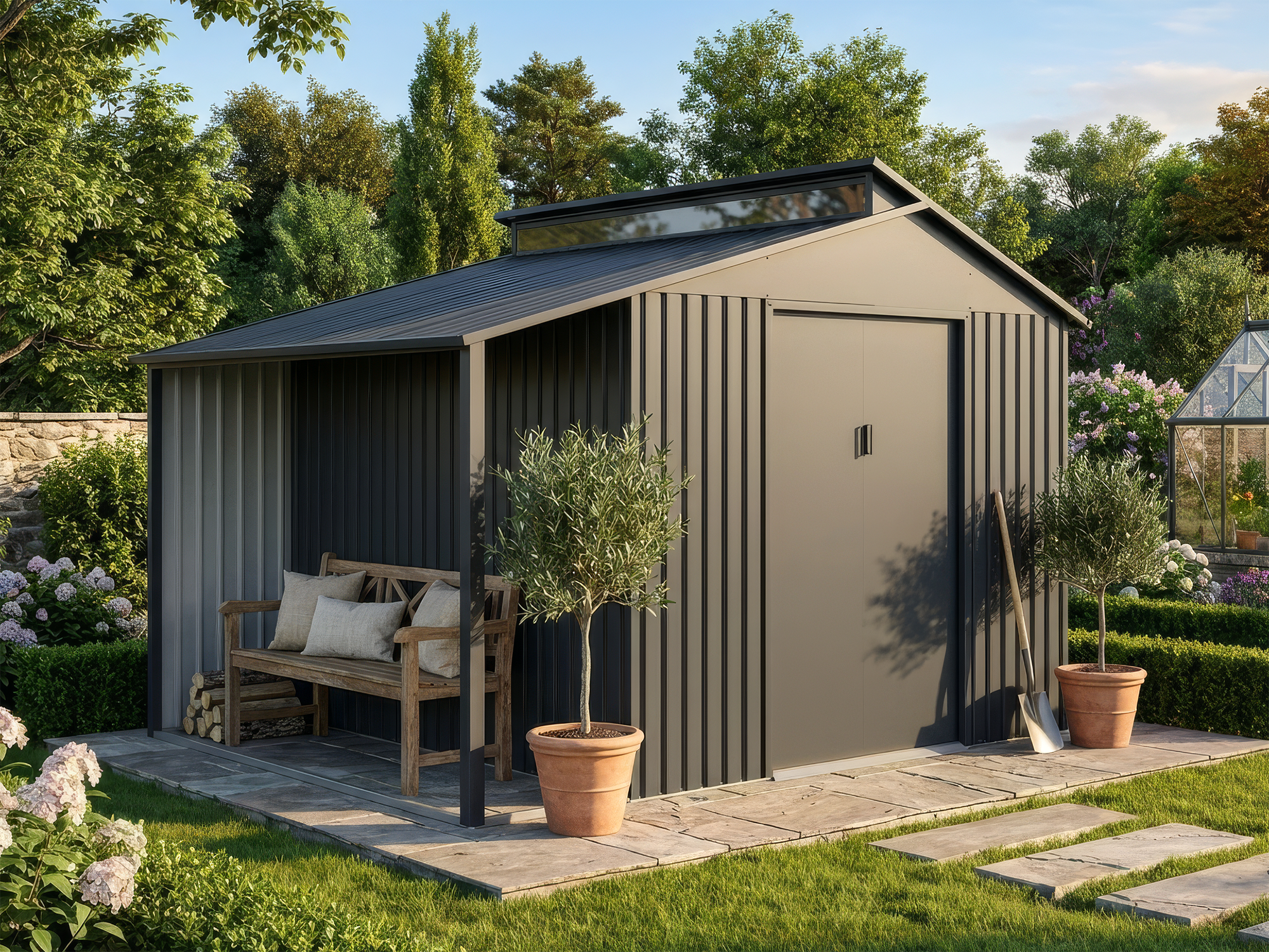 4x2m Metall Gerätehaus Modell Viva Varianta 9,12 m²| Rabatt: 24%