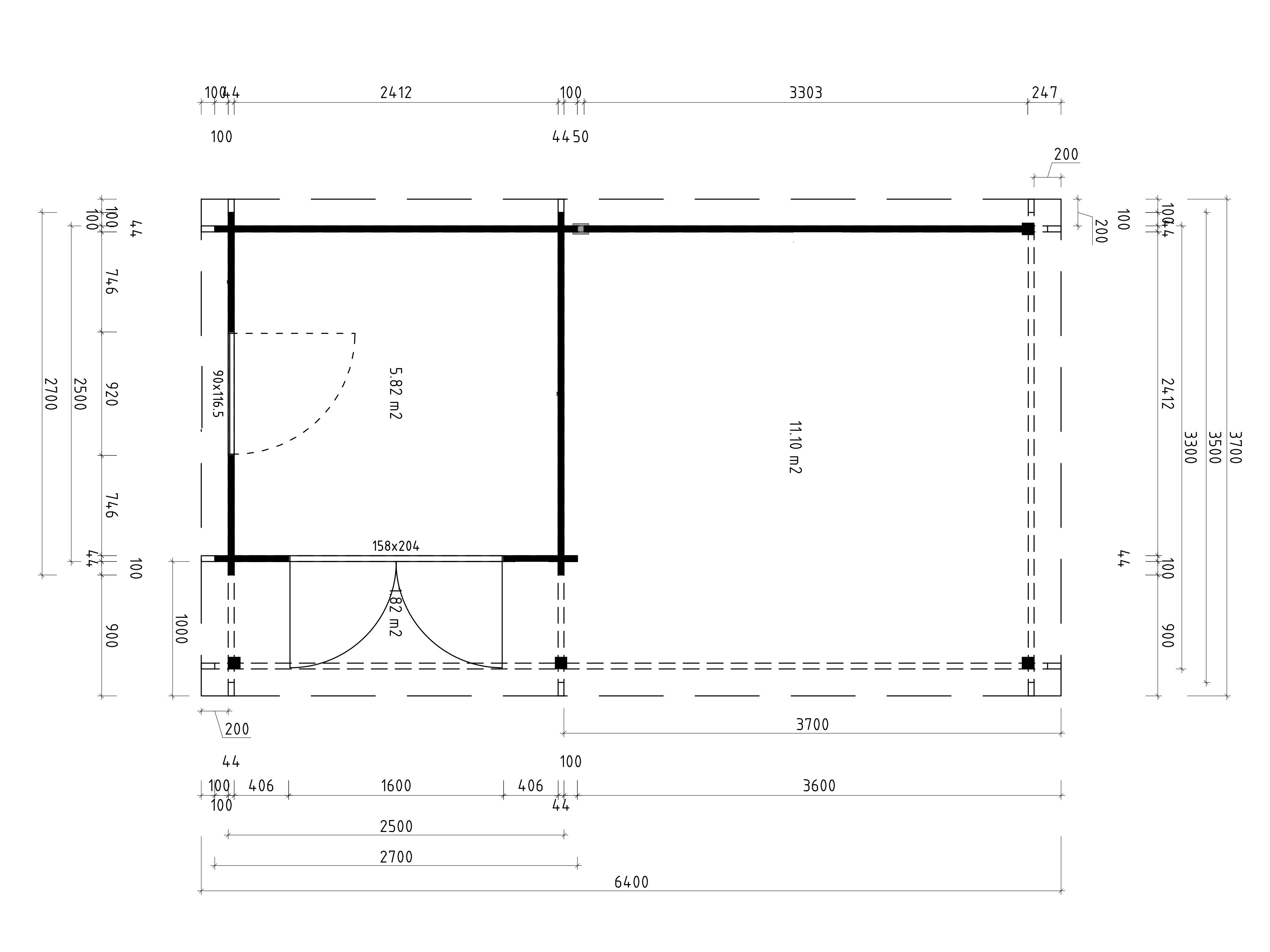 26% reduziert - Holzgartenhaus Modell Tilo 44