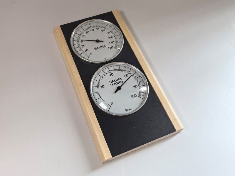 Fjordholz Sauna Thermometer & Hygrometer Black Edition