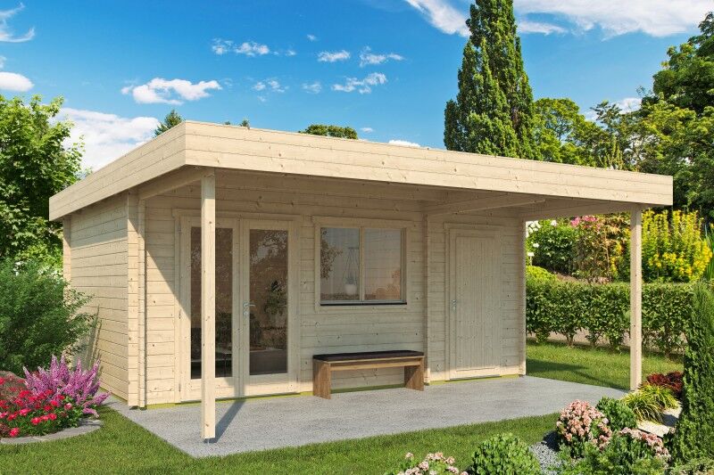 Gartenhaus Modell Kurt 44 D mit Vordach