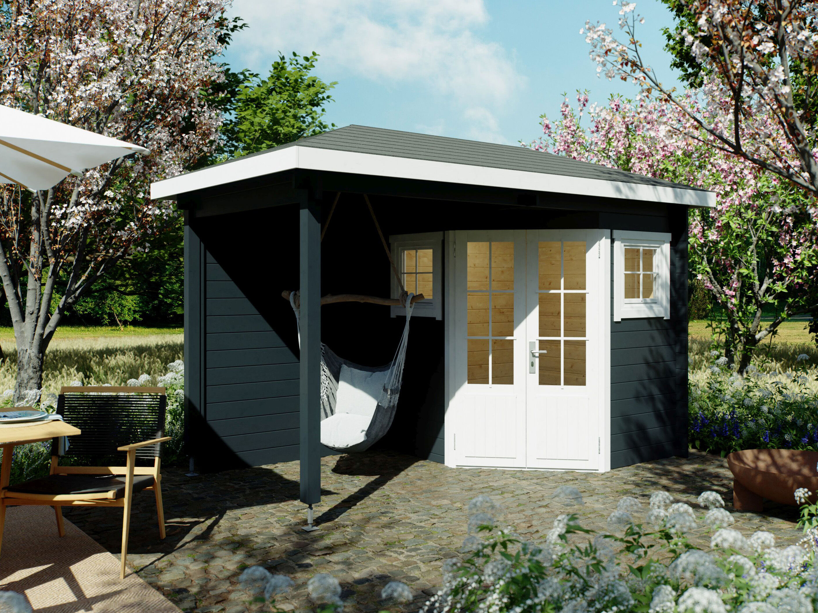 Fjordholz 5-Eck Gartenhaus Modell Evelyn 1B