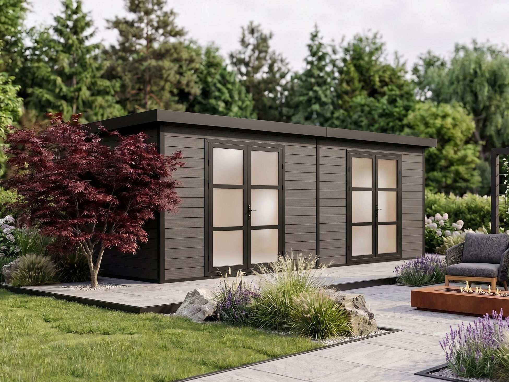 32% Discount! WPC Gartenhaus Modell Style DeLuxe 2-Raum 16,82 m² 5x3m