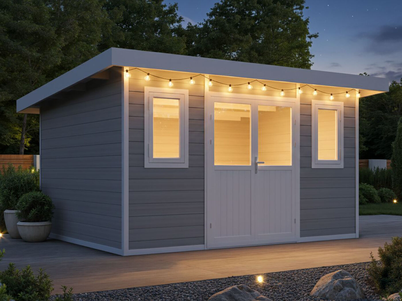 WPC Gartenhaus Modell Nexo White 11,28 m²