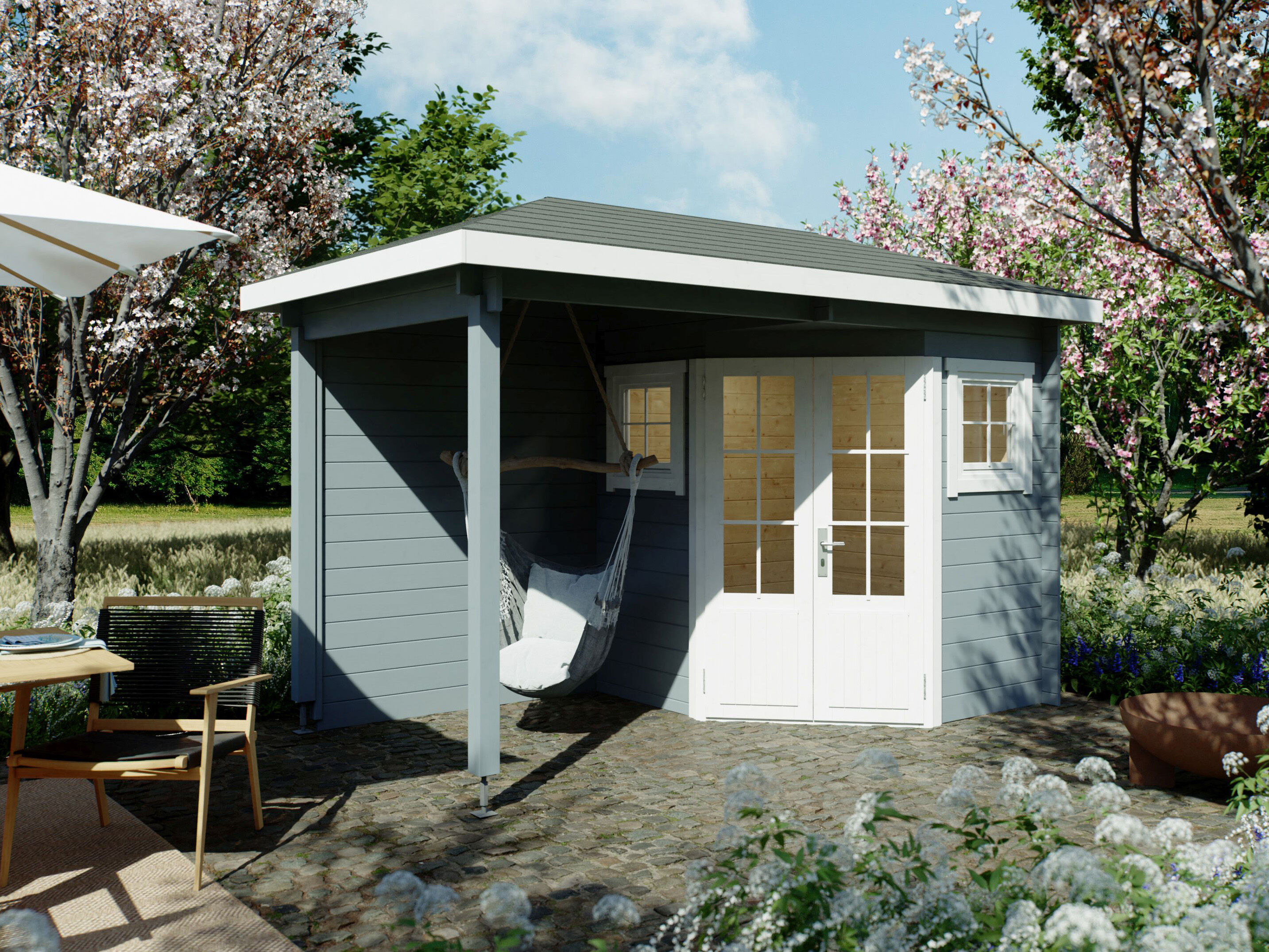 Fjordholz 5-Eck Gartenhaus Modell Evelyn 1B