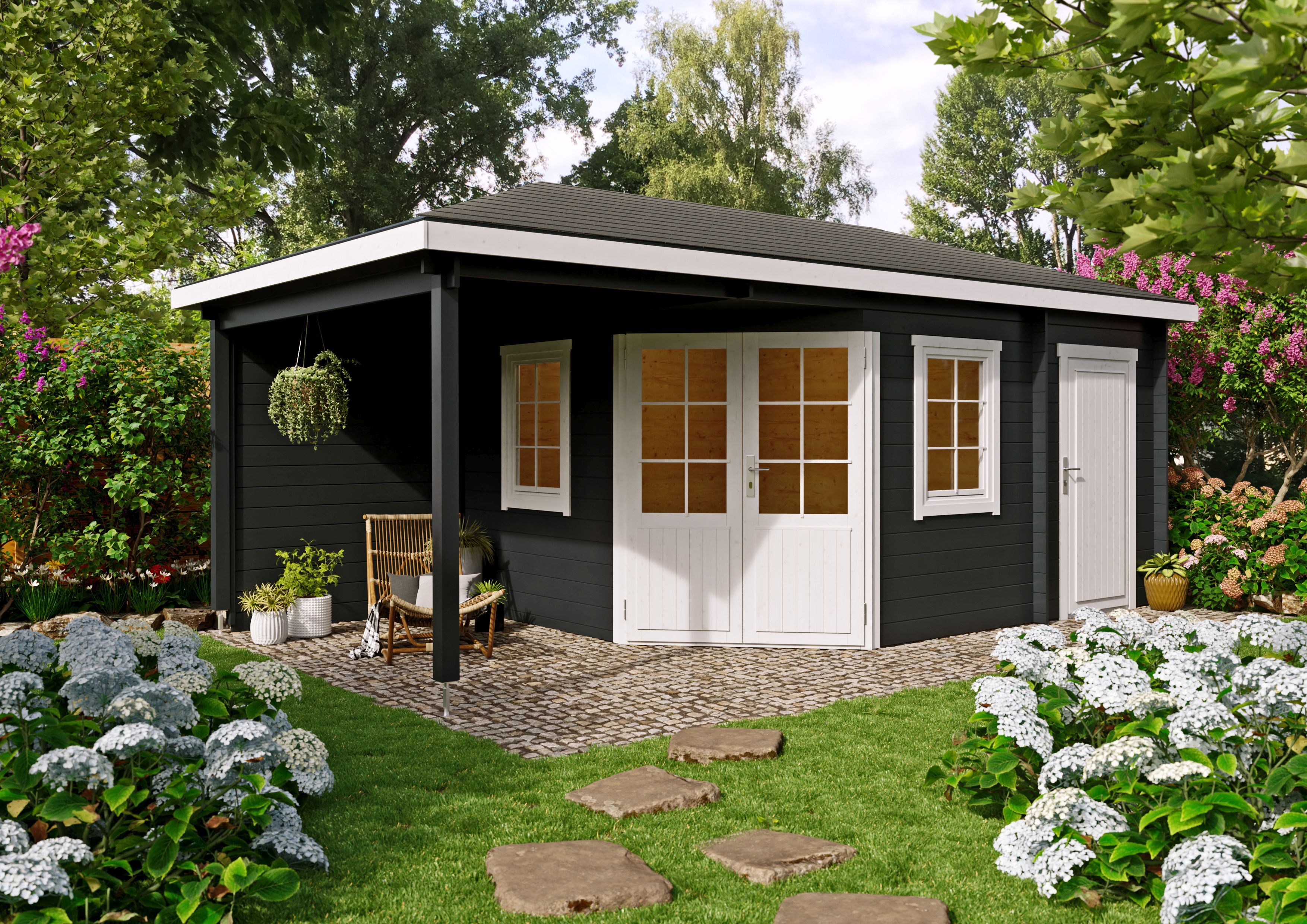 Fjordholz 5-Eck Gartenhaus Modell Evelyn 1B