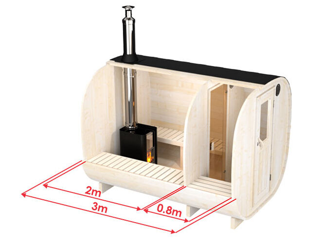 Fjordholz Fass-Sauna Modell Quadro 300 c...