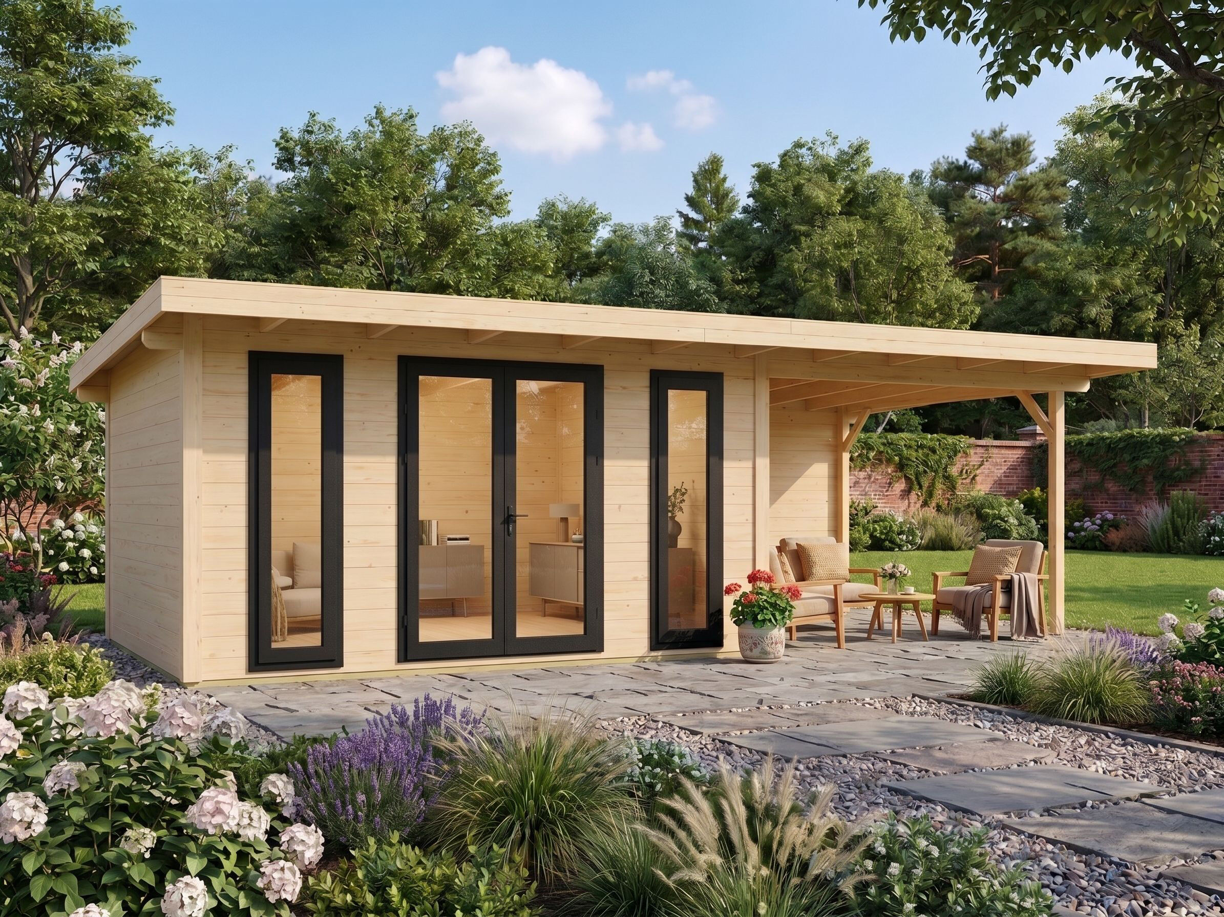 Fjordholz Gartenhaus Modell Alu Line 44-D