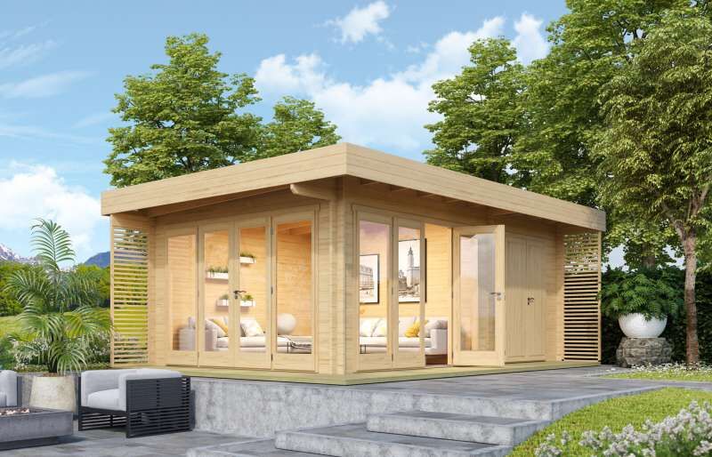 Winterfeste, isolierte Gartenhäuser aus Holz mit gedämmtem Fußboden