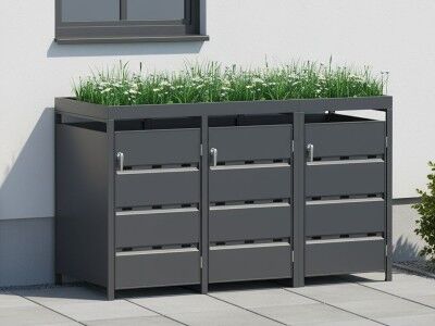 StarLine 3er Mülltonnenbox Stabilo mit Pflanzdach 240 l