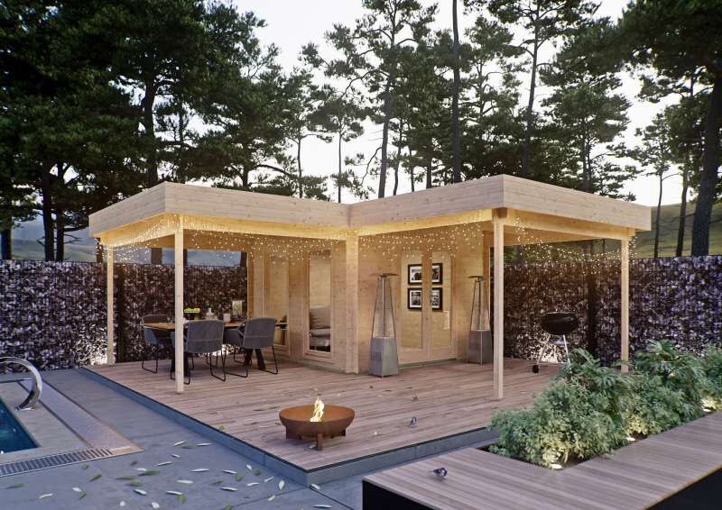 Hochwertige Luxus-Lounge-Gartenhäuser mit Glasfront
