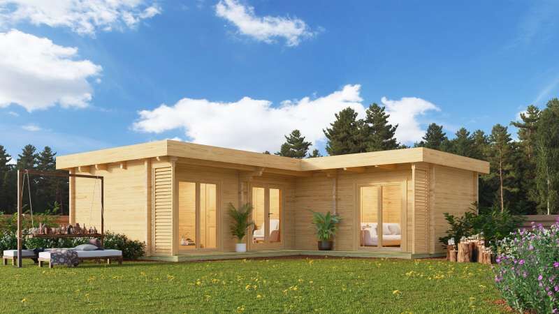 Gartenhäuser in LForm aus Holz kaufen