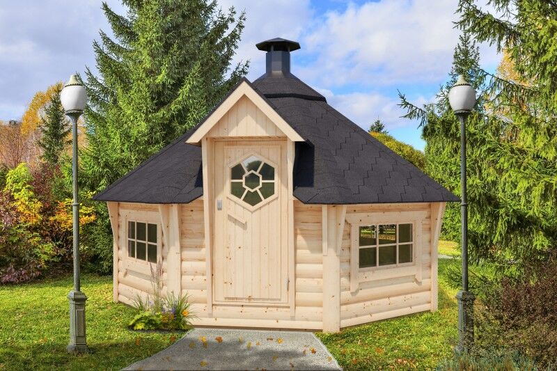Fjordholz 8-Eck Grillkota Modell Nils 12 m²