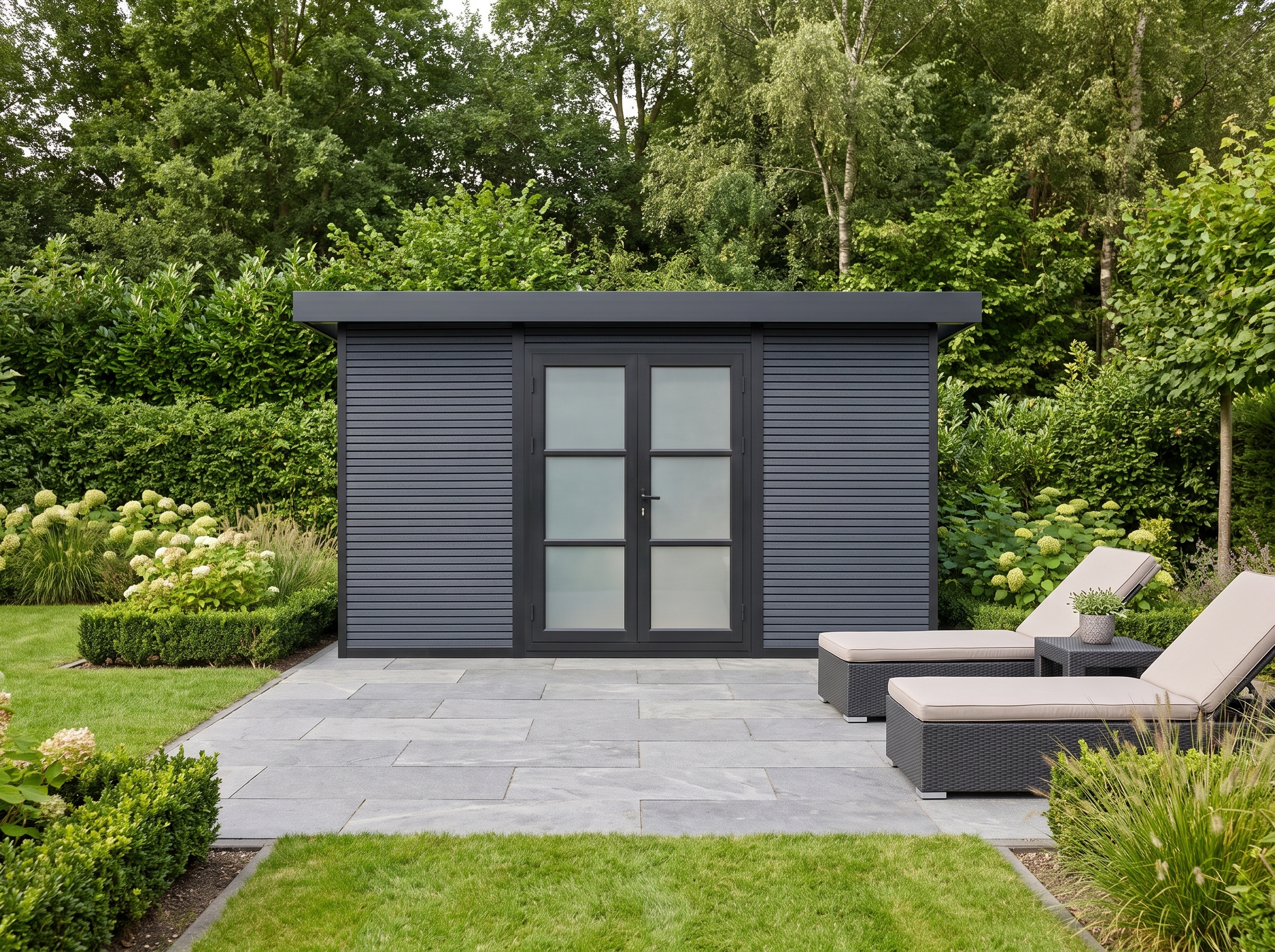 19 % billiger: WPC Gartenhütte Modell FineLine 12,0 m² Grau 4x3m 19 % billiger: WPC Gartenhütte Modell FineLine 12,0 m² Grau 4x3m