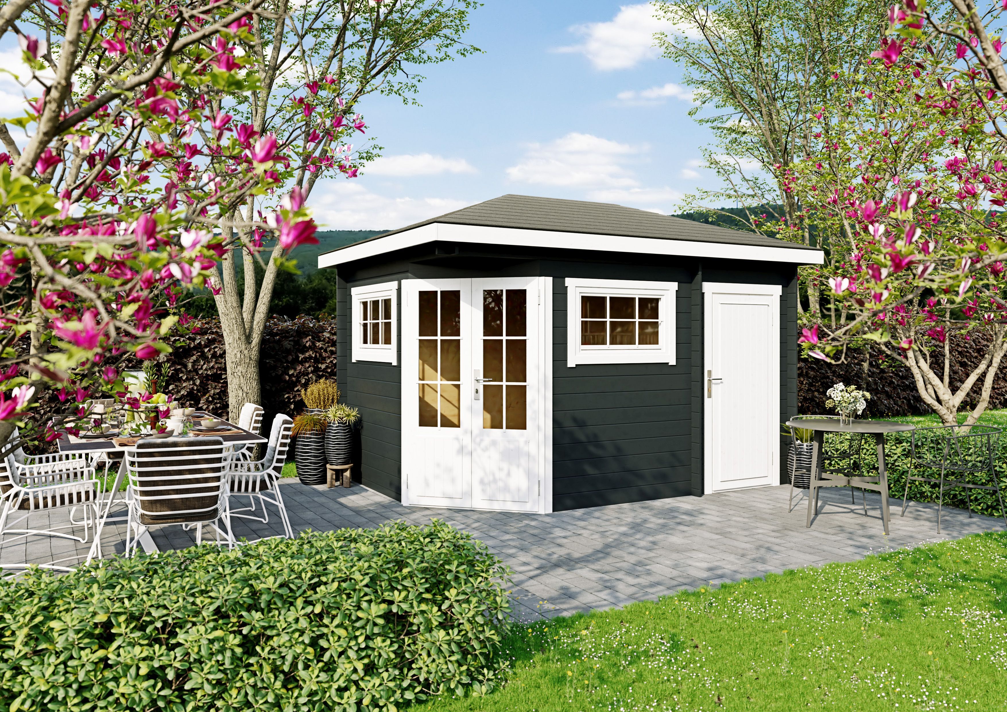 Fjordholz 5-Eck Gartenhaus Modell Evelyn 1B