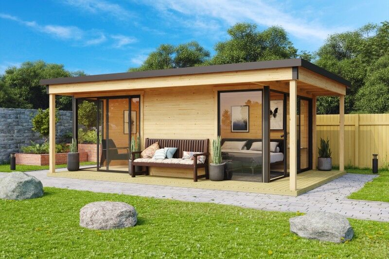 Lounge Gartenhaus Modell Domeo 3 Loggia