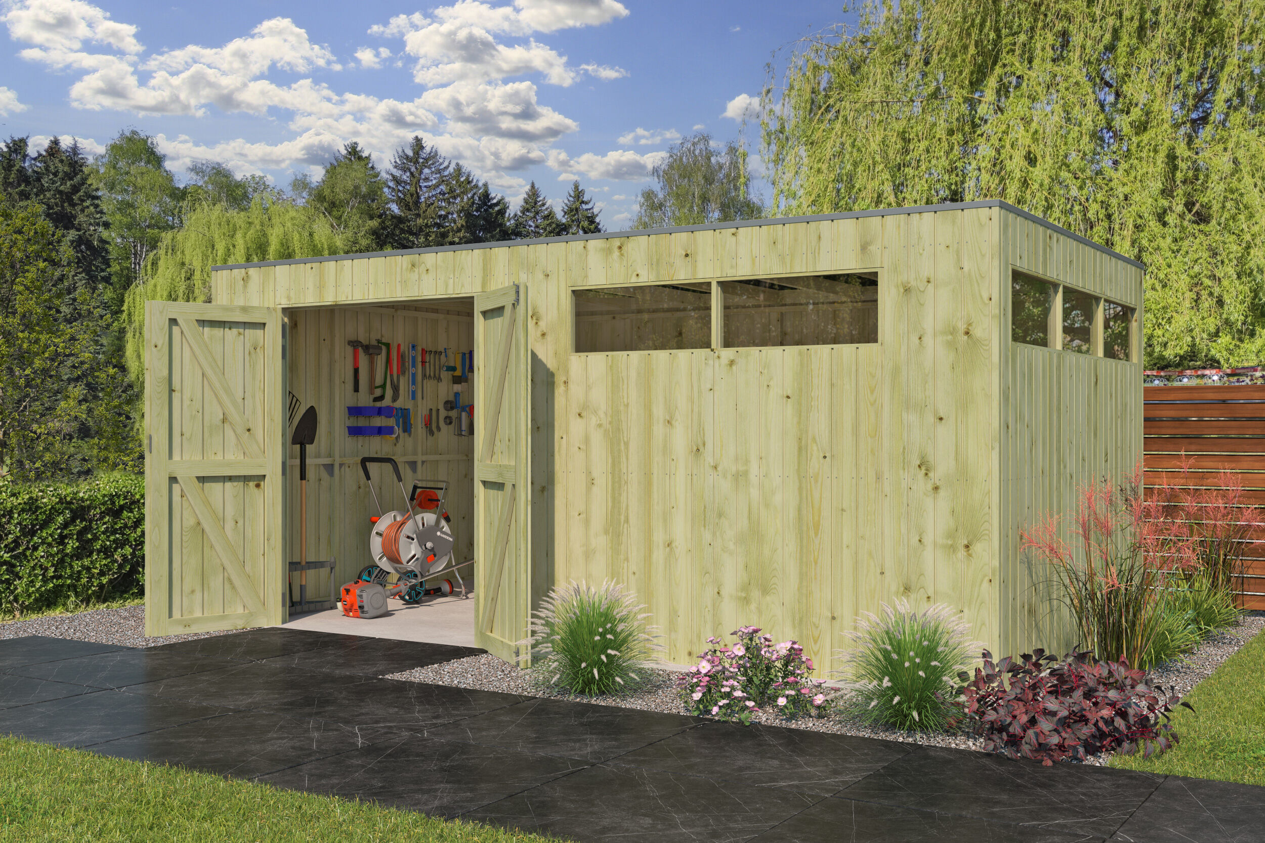 Gartenhaus Modell QBV-Line 14,90 m² Rabatt: 26 %