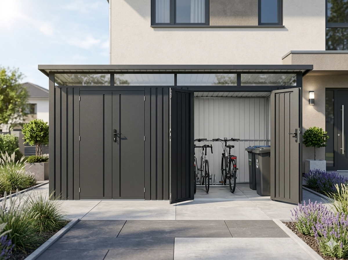 31% Rabatt ! Metall Gerätehaus Modell Skylight 2-Raum  8,95 m²