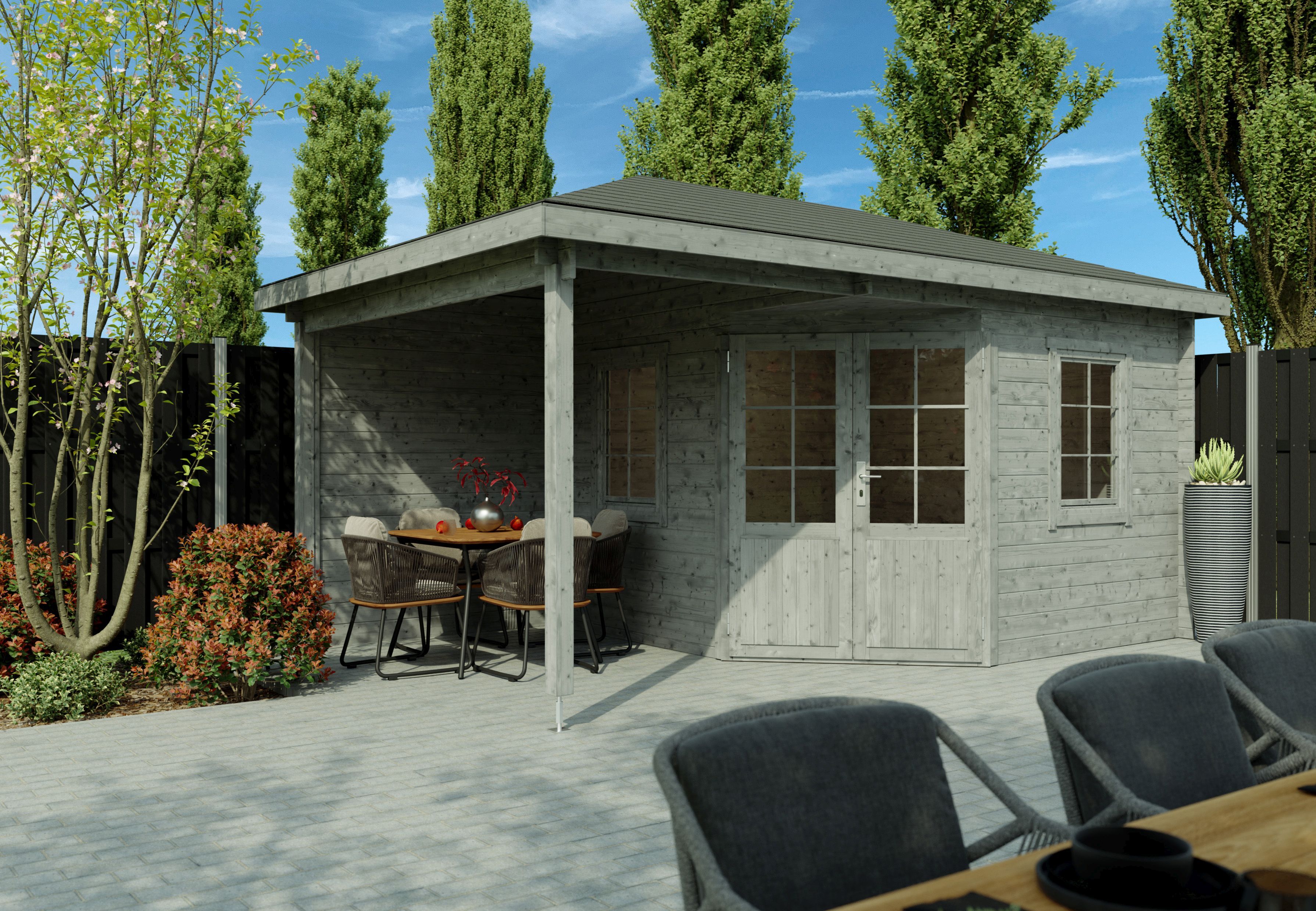 Fjordholz 5-Eck Gartenhaus Modell Evelyn 1B