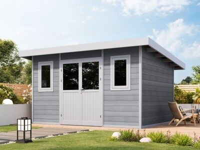 WPC Gartenhaus Modell Bicolor weiß 12 m²