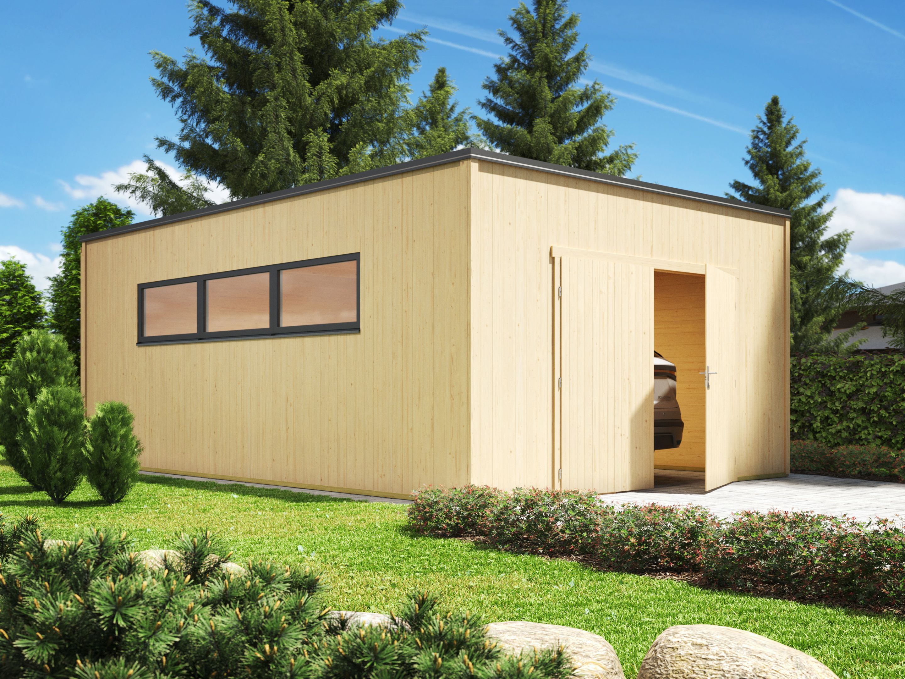 Fjordholz Holzgarage Modell Q-Bic 34 B