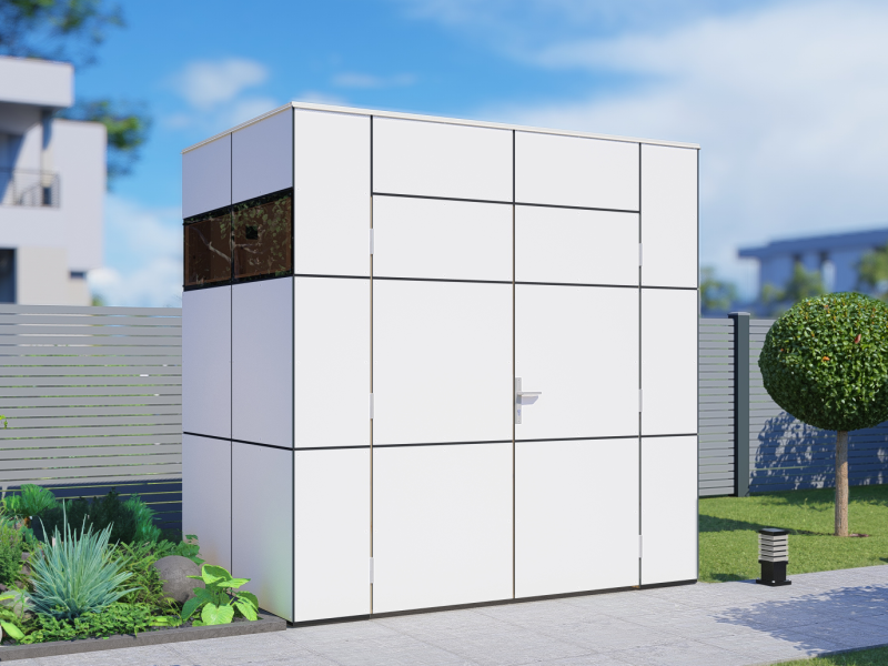 HPL Design Gartenhaus Mini weiß
