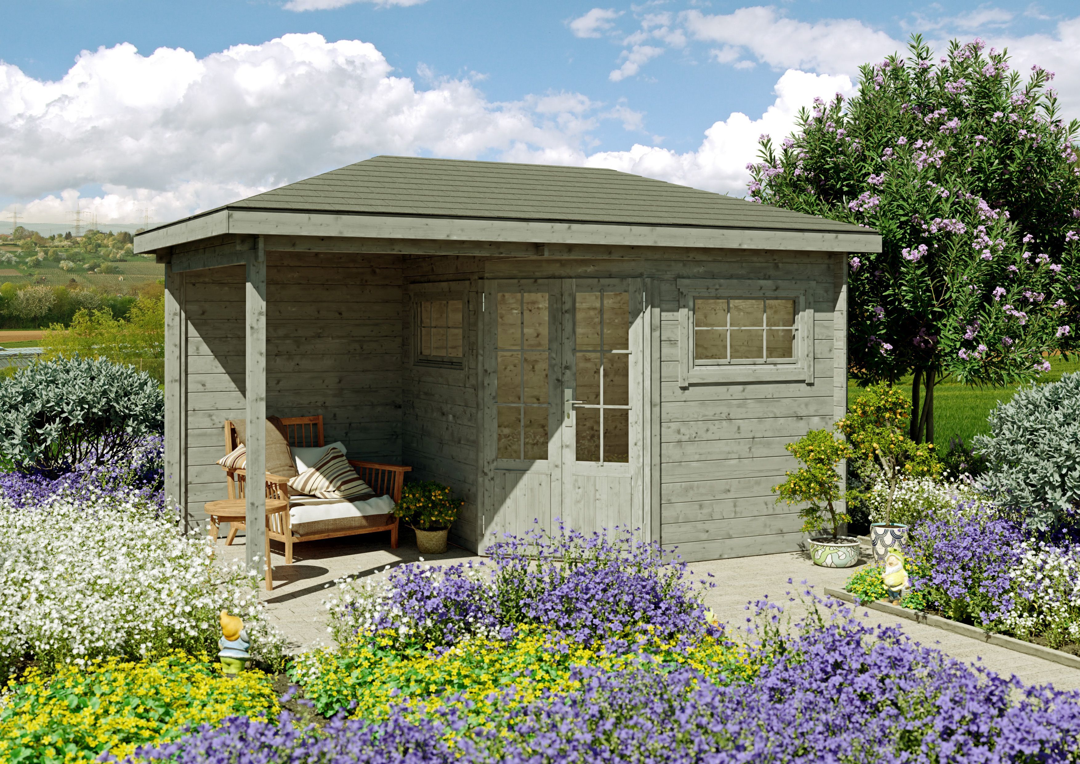 Fjordholz 5-Eck Gartenhaus Modell Evelyn 1B