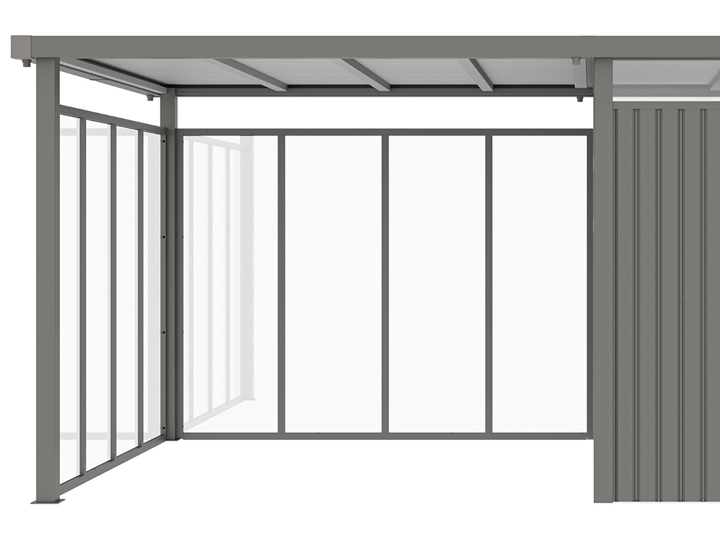 Wandset Glas für Seitendach Gerätehaus Style 7,56