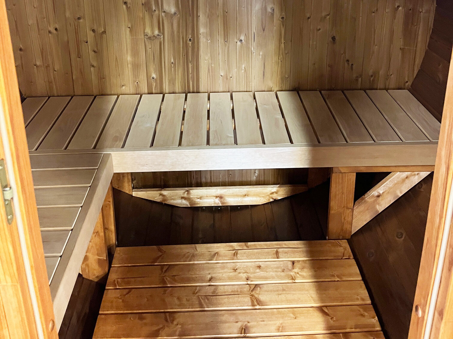 Fjordholz Fass-Sauna Modell Mini Luxe...