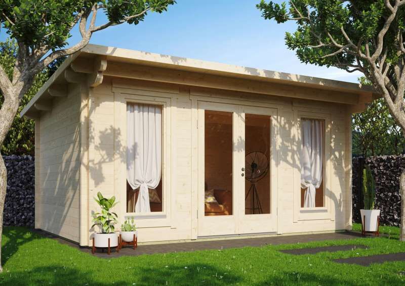 Moderne HolzGartenhaus mit Pultdach vom Hersteller bestellen