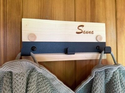 Fjordholz Sauna Garderobenbrett mit Haken