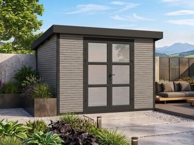 WPC Gartenhaus Modell FineLine 8,4 m² Grau