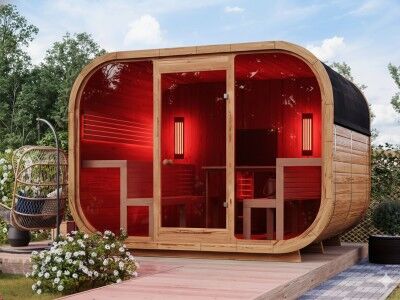 Fjordholz Fass-Kombisauna Modell Luxe-3 Kombi