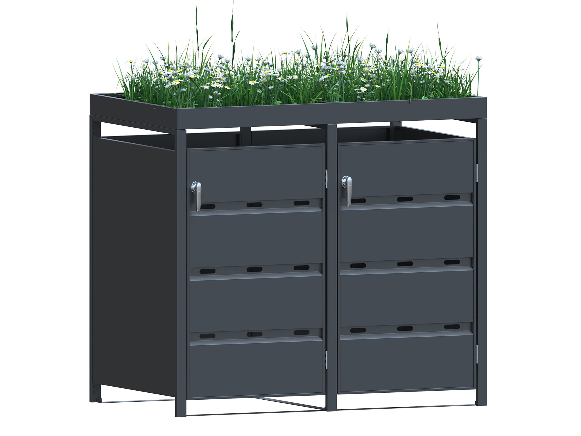 StarLine 2er Mülltonnenbox Stabilo mit Pflanzdach Rabatt: 26 %