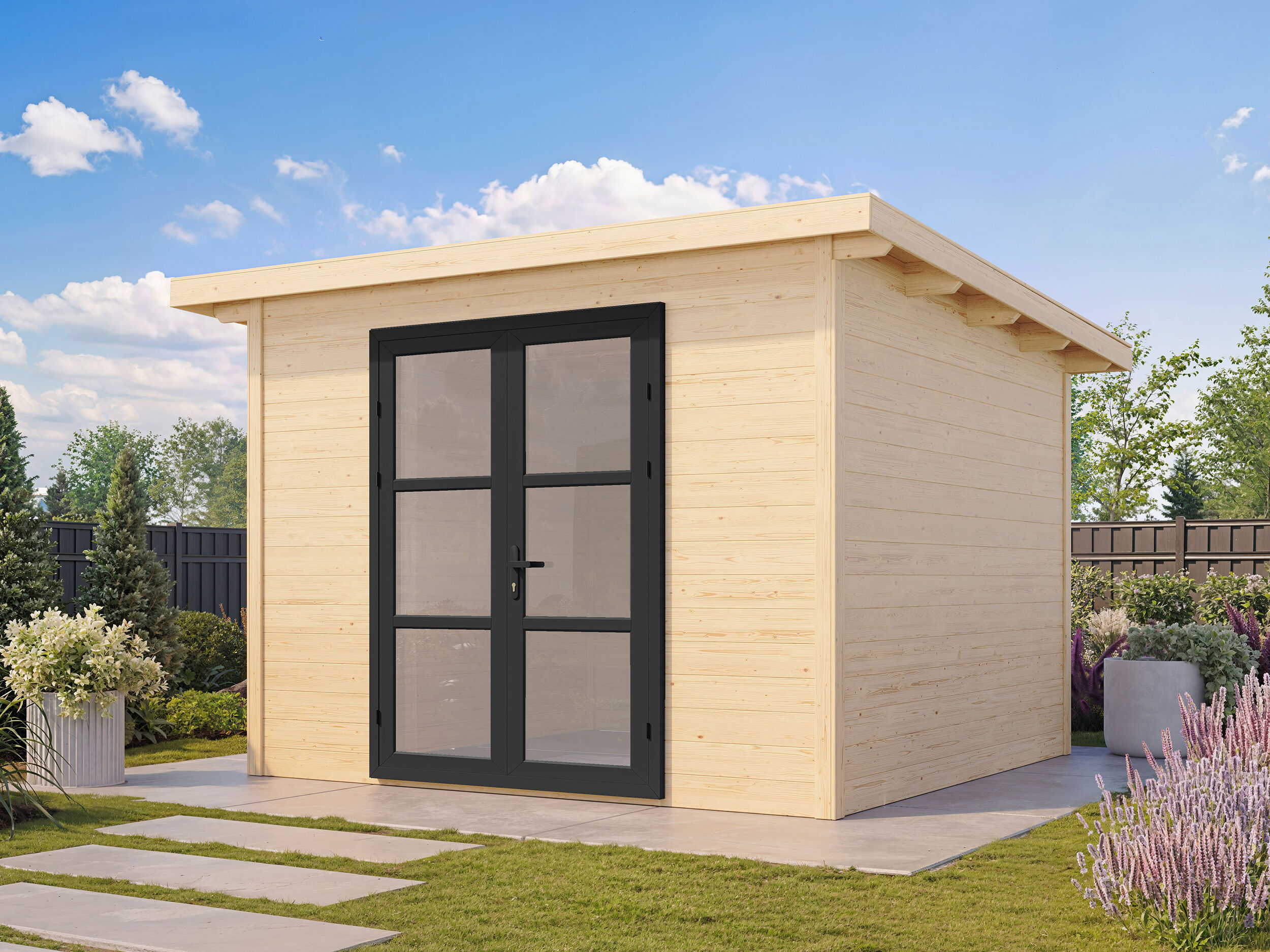 26% Rabatt ! Fjordholz Gartenhütte Modell Alu Line 28-A 3x3m