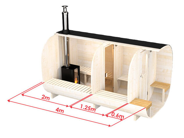 Fjordholz Fass-Sauna Modell Quadro 400 c...