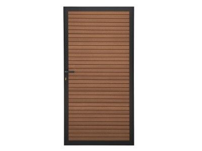 WPC Einzeltor Modell FineLine 100x180 cm Teak