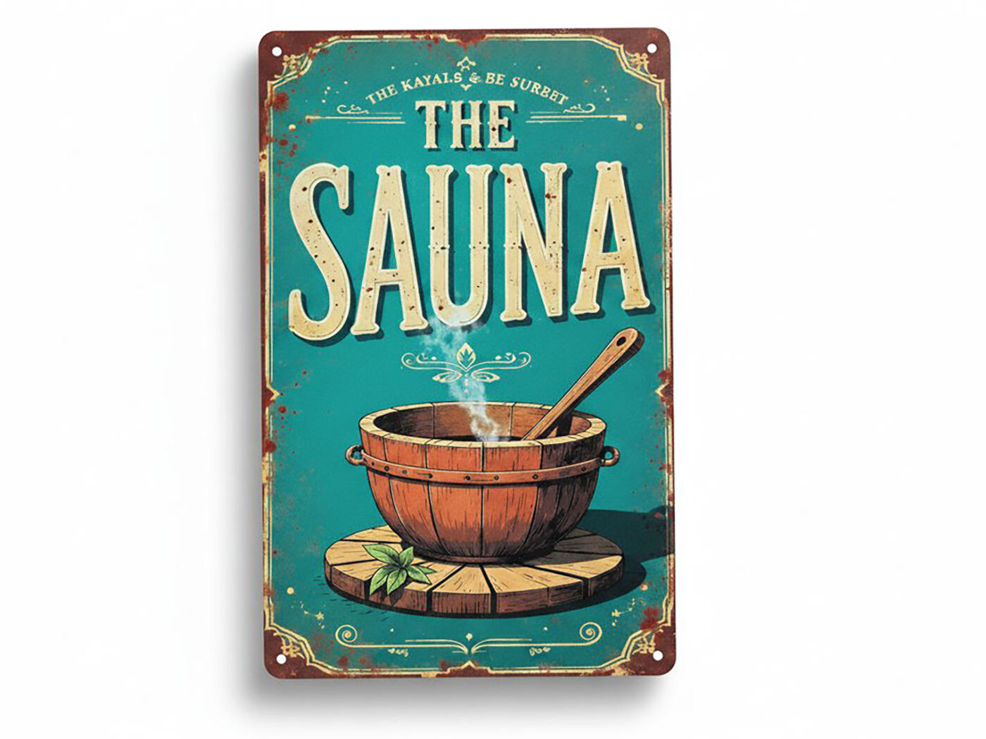 Sauna Dekoschild aus Metall Design 2
