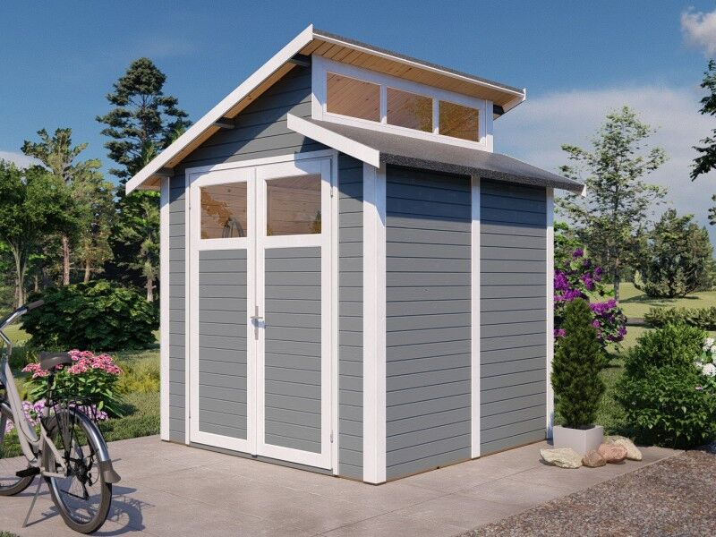 Gerätehaus Modell Studio Basic hellgrau